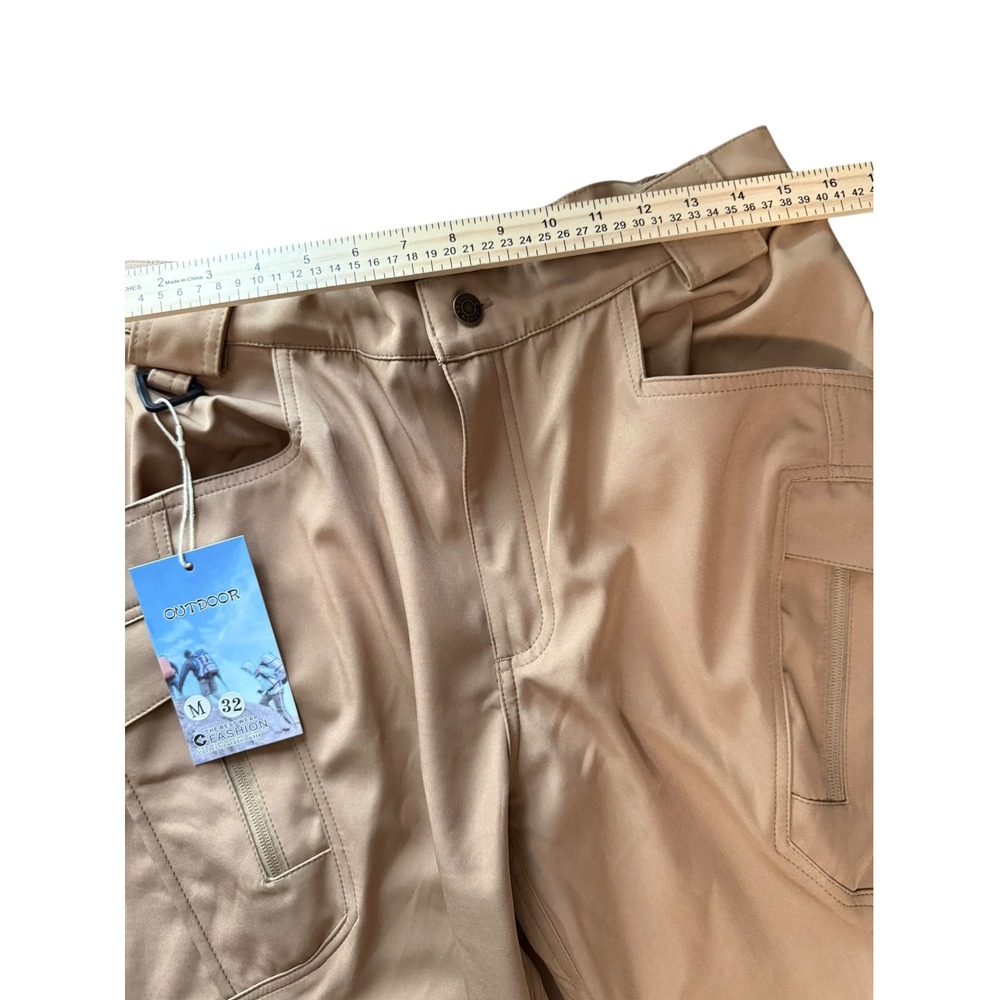 Outdoor Tactical Cargo Pants Tan Khaki Water Repellent Hiking Work Mens M 32 - Picture 3 of 7